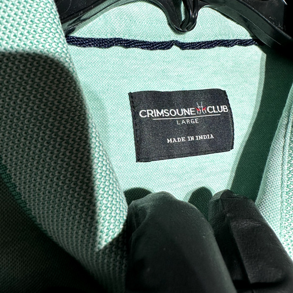 Crimsoune Club Polo Shirt Men's L Green Mint Short Sleeve Golf - Picture 2 of 12